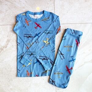 Hanna Andersson Blue Plane organic cotton Pajama Set size 10